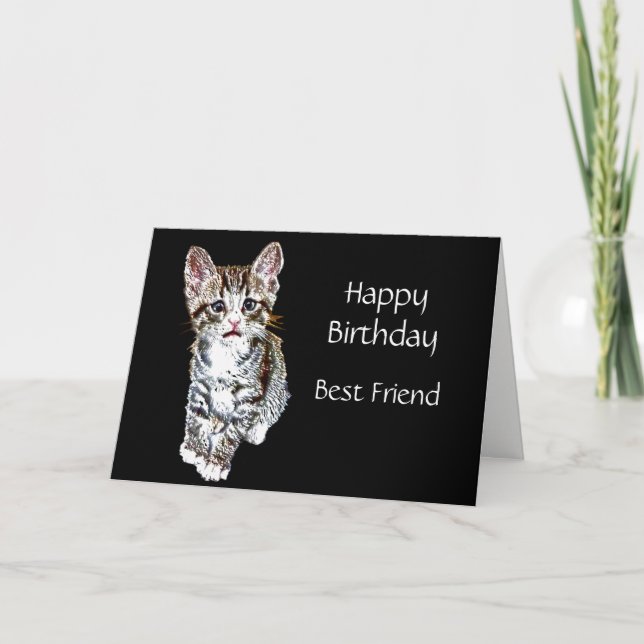 Happy Birthday Best Friend Special Kitty Wishes Card (Front)
