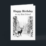 Happy Birthday Best Friend Vintage Stag, Deer Card<br><div class="desc">Happy Birthday Best Friend Nephew Stag,  Deer Animal,  Wildlife,  Nature</div>