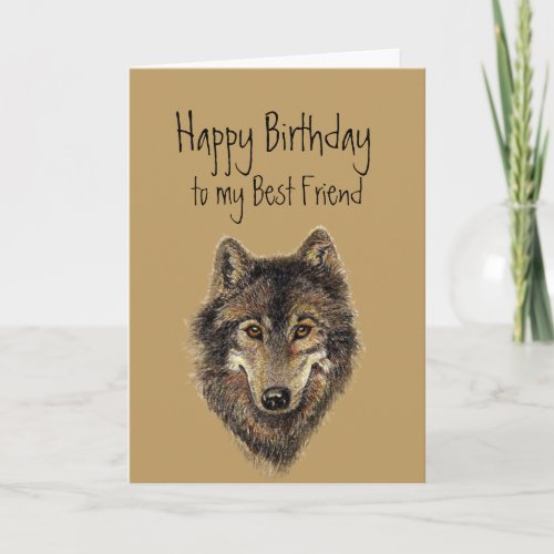 Happy Birthday Best Friend Wolf Wolves Card