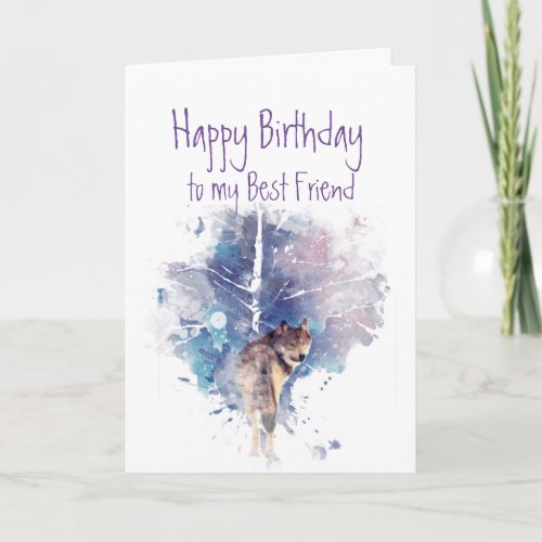 Happy Birthday Best Friend Wolf Wolves Card