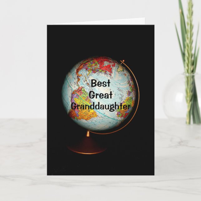 Happy Birthday Best Great Granddaughter On Earth Card (Front)