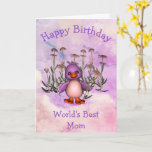 Happy Birthday Best Mom Cute Bird Card