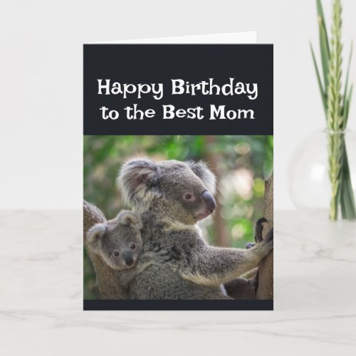  Happy Birthday Best Mom Cute Koala Bear Mother Card