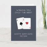 Happy Birthday Best Poker Starting Hand Aces Card at Zazzle