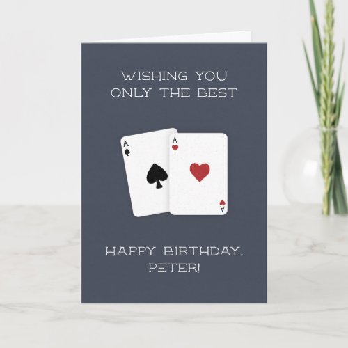 Happy Birthday Best Poker Starting Hand Aces Card