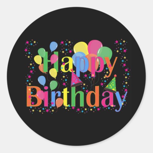 Happy Birthday best_selling celebration design Classic Round Sticker