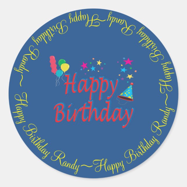 Happy Birthday Best Value Classic Round Sticker (Front)