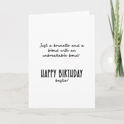 Happy birthday bestie funny card