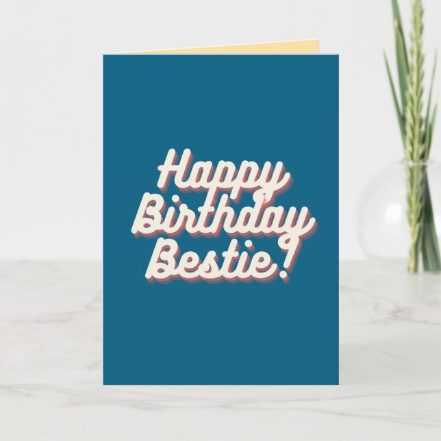 Happy Birthday Bestie | Teal Card (Front)