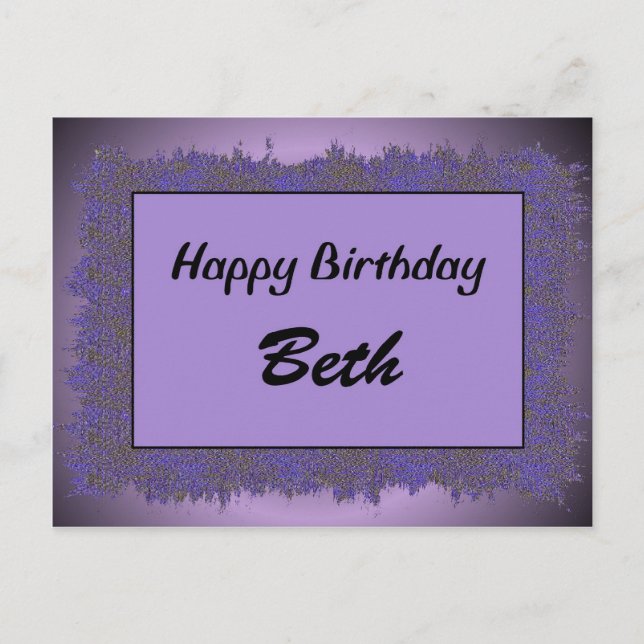 Happy Birthday Beth Postcard (Front)