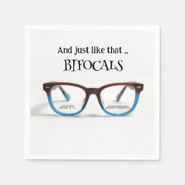 Happy Birthday Bifocals Napkins (Front)