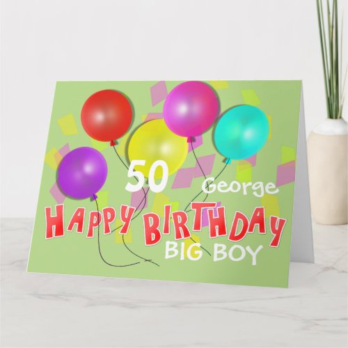 Happy Birthday Big Boy 50th Milestone Personalized Card