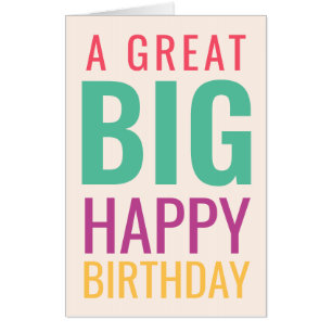 Happy Birthday Big Colorful Typography Card