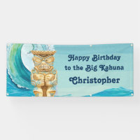 Happy Birthday Big Kahuna Beach Wave Tiki