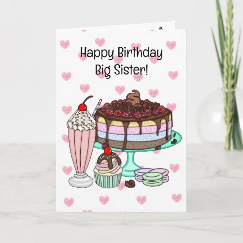 Happy Birthday Big Sister | Ice Cream Cone Card