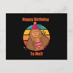 Happy Birthday Bigfoot Cupcake Postcard