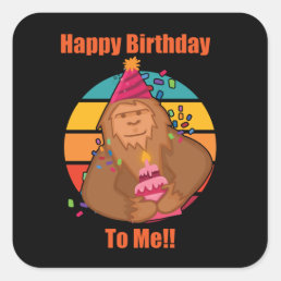 Happy Birthday Bigfoot Cupcake Square Sticker