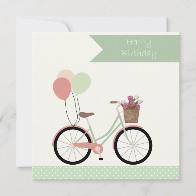 Happy birthday bike card (Front)