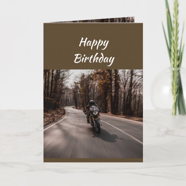 Happy Birthday Biker Motorcycle  Card (Front)