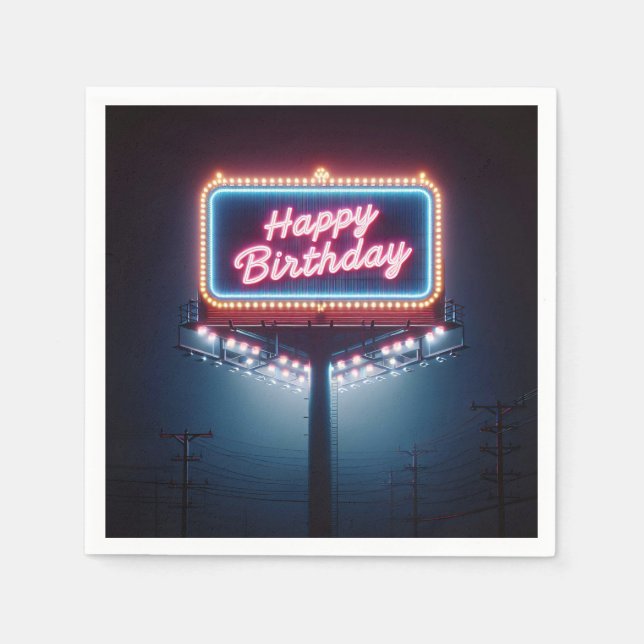Happy Birthday Billboard Napkins (Front)
