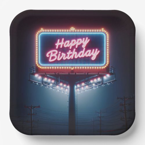 Happy Birthday Billboard Paper Plates