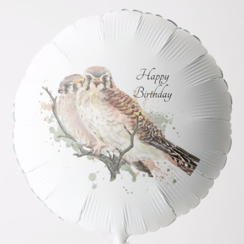 Happy Birthday Birding Kestrel Couple   Balloon