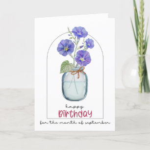 Happy Birthday Birth Month Flower Morning Glory Thank You Card
