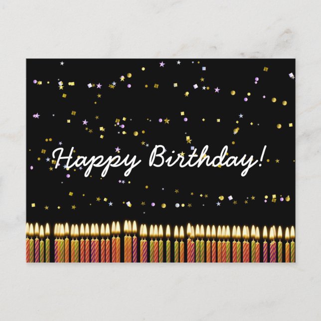 Happy Birthday Birthday Candles Postcard (Front)