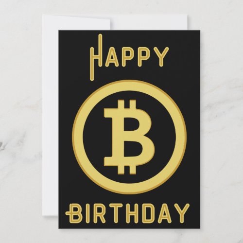 Happy Birthday Bitcoin Gold Invitation