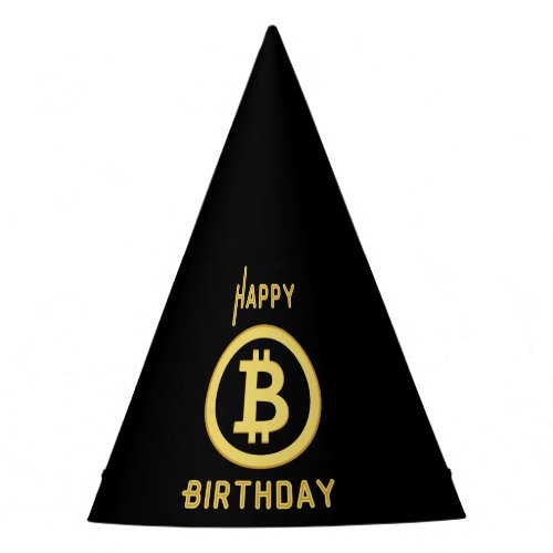 Happy Birthday Bitcoin Gold Party Hat