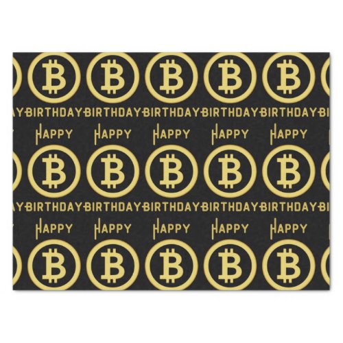 Happy Birthday Bitcoin Gold Tissue Paper