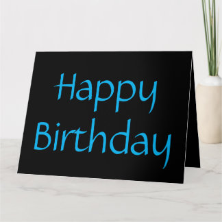 Happy Birthday, Black and aqua card