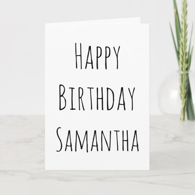 Happy Birthday Black and White For Her Holiday Card (Front)