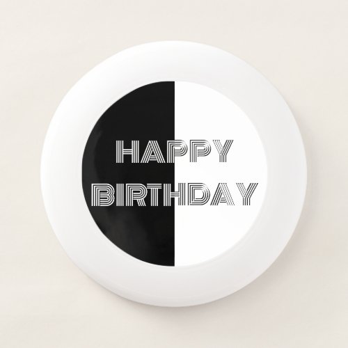 Happy Birthday Black and White Op Art Cool Stylish Wham_O Frisbee