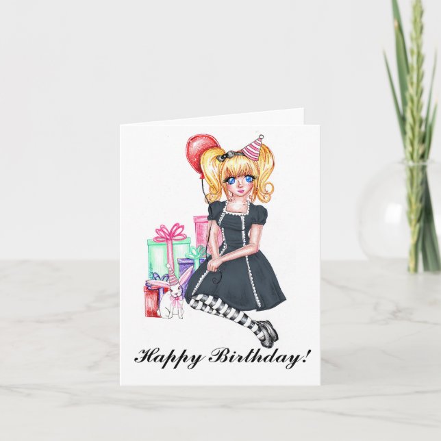Happy Birthday (Black) Card (Front)