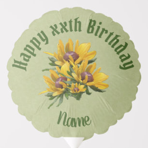 Happy Birthday Black Eyed Susan Personalized Balloon