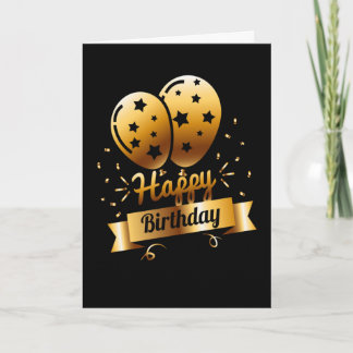 Happy Birthday - Black & Gold 1 Card