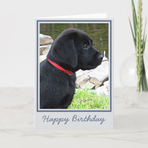 Happy Birthday Black Labrador Puppy _ Cute Dog Card