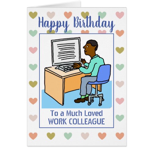Happy Birthday Black Office Work Colleague