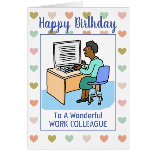 Happy Birthday Black Office Work Colleague