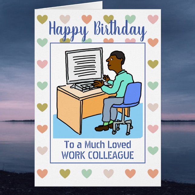 Happy Birthday Black Office Work Colleague Cards (Creator Uploaded)