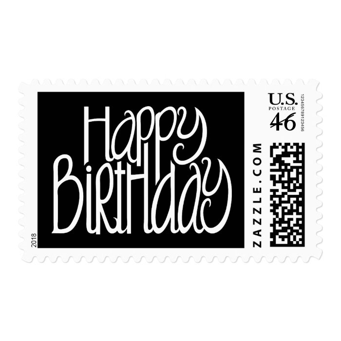 Happy Birthday Black Stamp