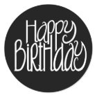 Happy Birthday Black Sticker | Zazzle