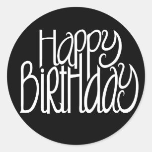Happy Birthday Black Sticker