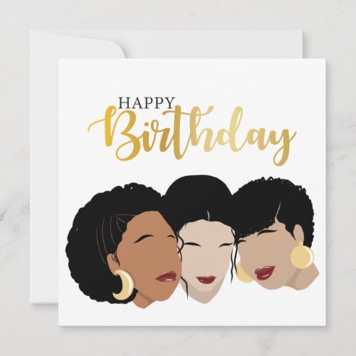 Happy Birthday Black Women Sister Friends Card