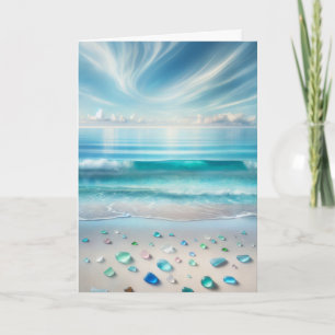 Happy Birthday Blessings Blue Ocean Card