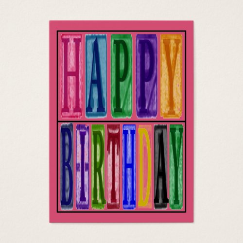 Happy Birthday Blocks Gift Tag Business Card Templates