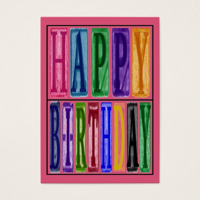 Happy Birthday Blocks Gift Tag (Front)