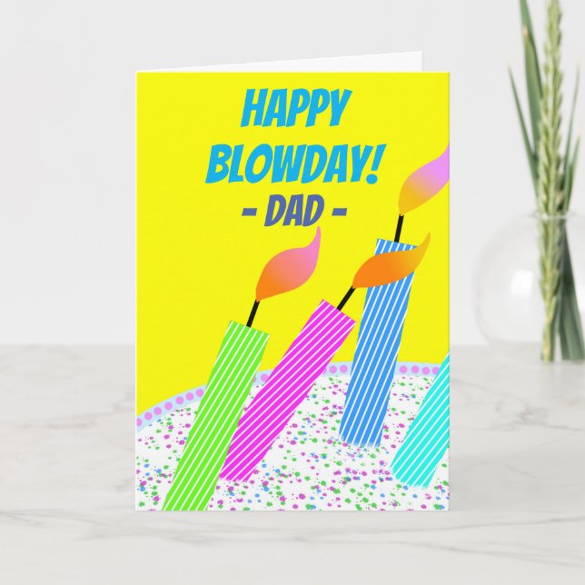 Happy Birthday Blowday Hall of Flame for Dad Card (Front)