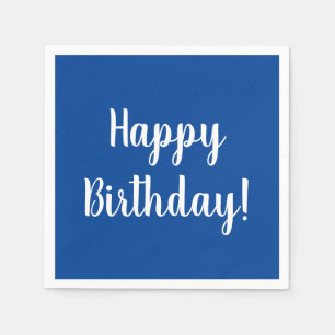 Happy Birthday Blue and White Birthday Party Napkins